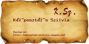 Káposztás Szilvia névjegykártya