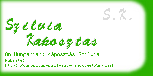 szilvia kaposztas business card